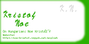 kristof noe business card